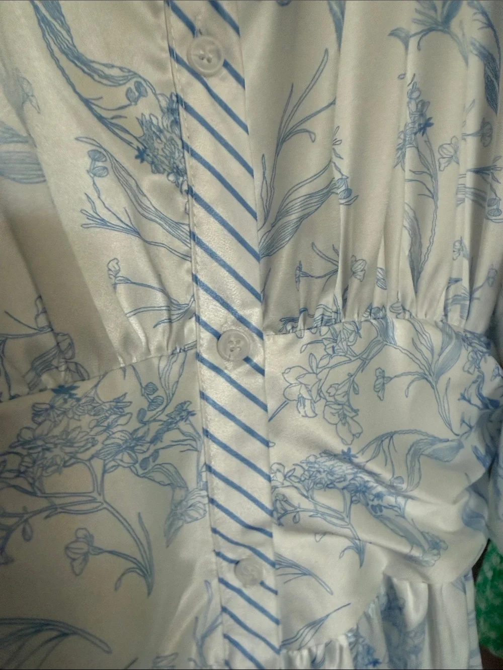 AMABELLA Light Blue & White Floral Puff-Sleeve Mini Dress - Picture 8 of 8